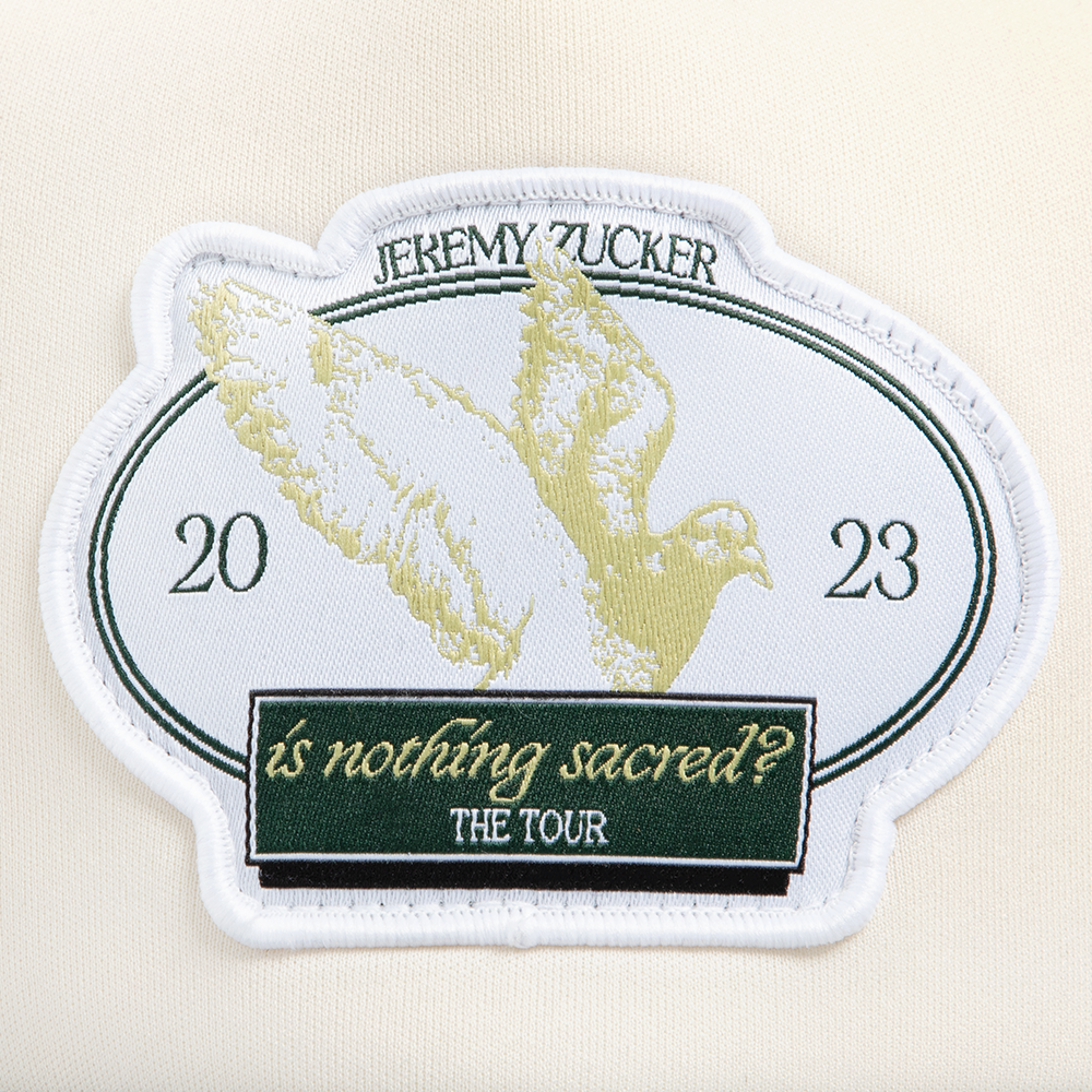 SACRED DOVE TRUCKER HAT PATCH DETAIL