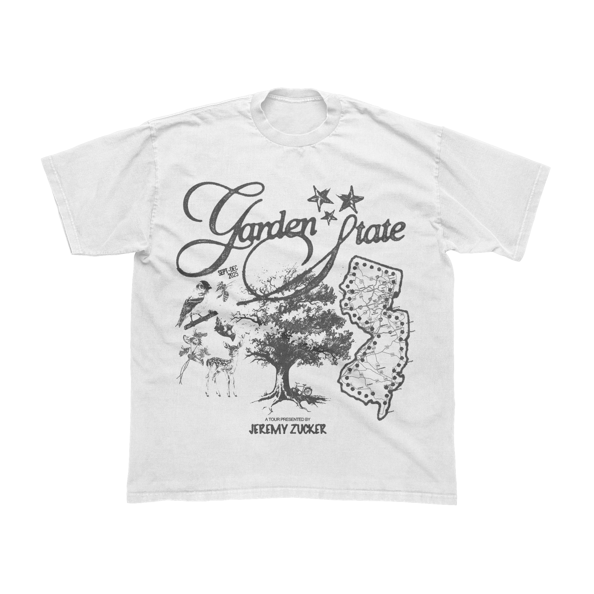 Garden State White Map T-Shirt